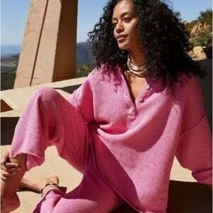 Free People Beach Hailee Sweater Aurora Pink